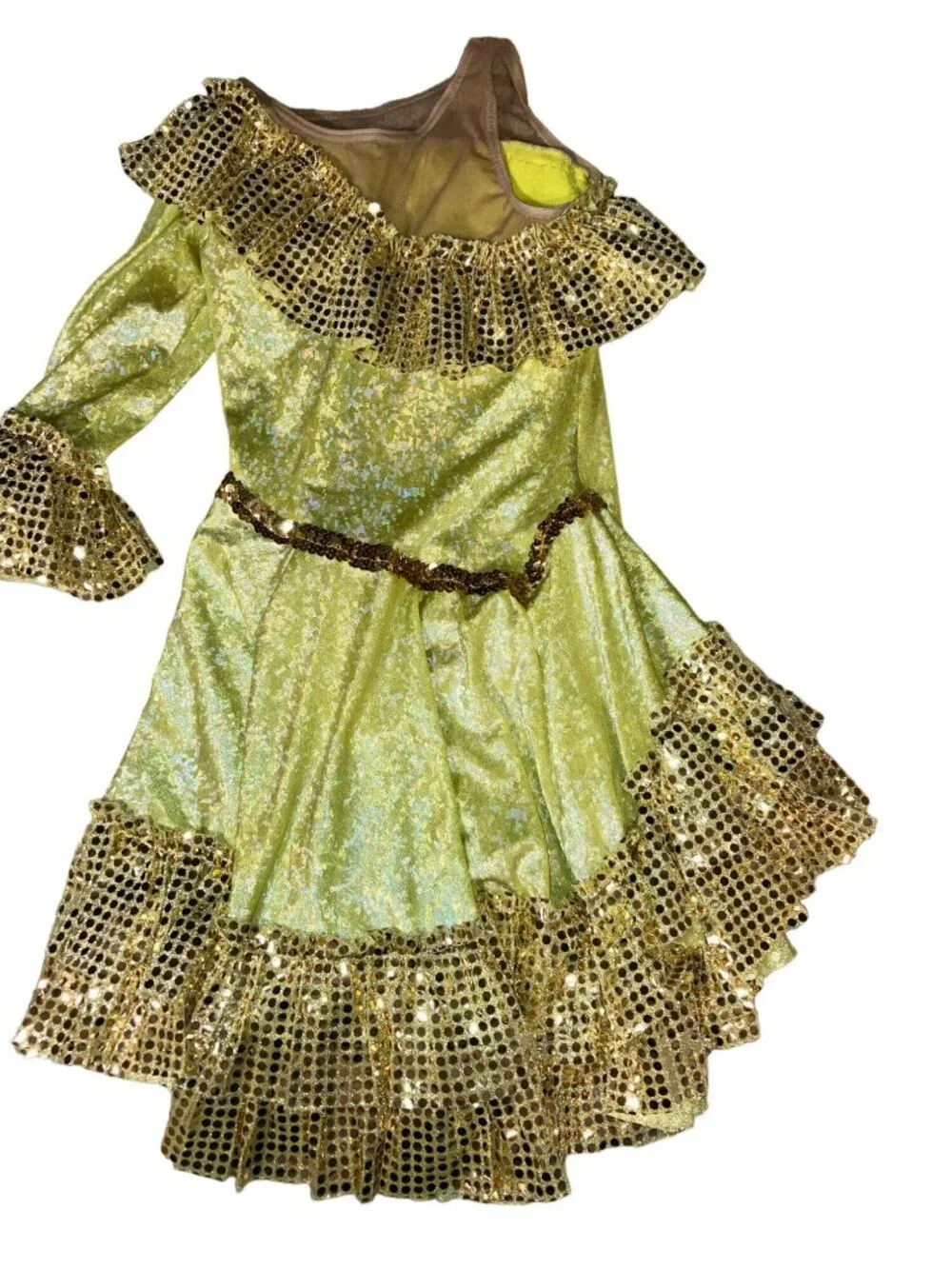 Girls Dance Dress Halloween Costume Dress Up Play Clothing with Headpiece Size M